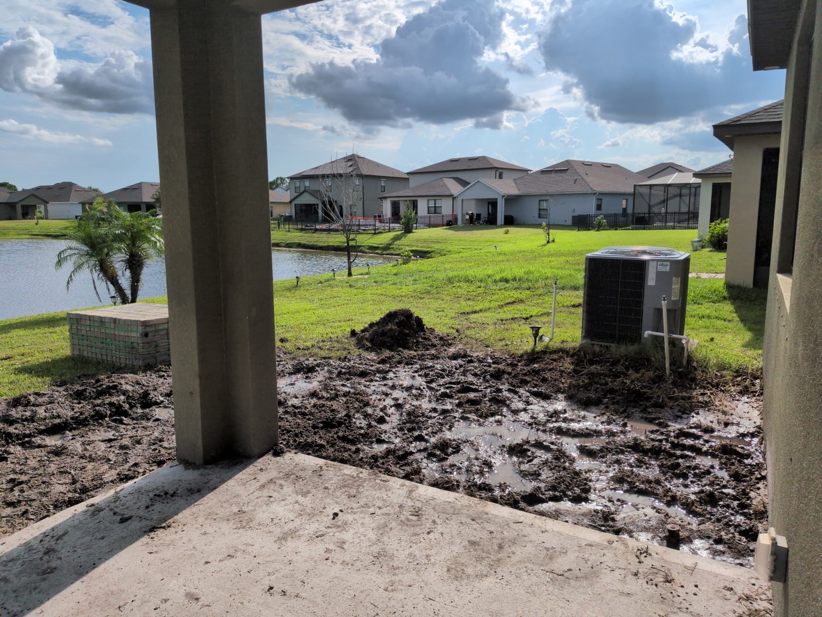 Backyard site preparation before paver patio installation